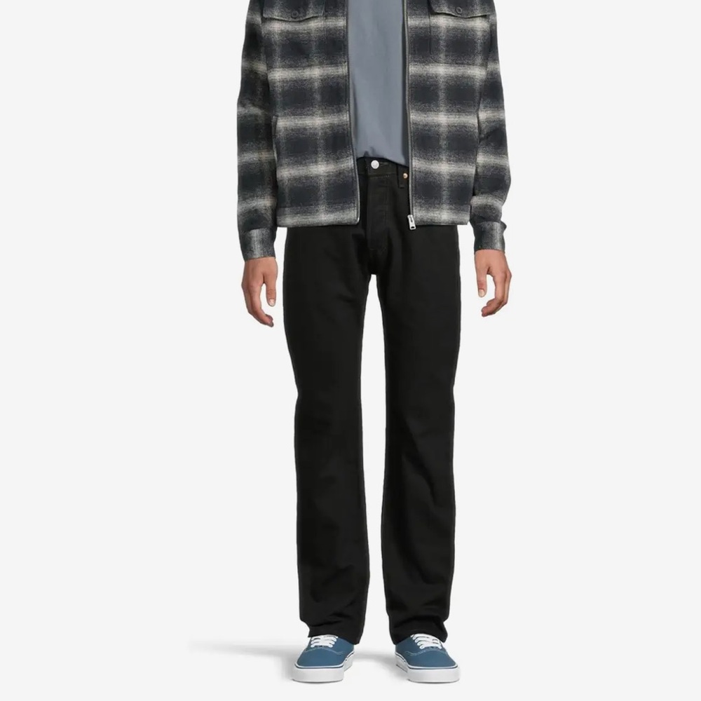 Levi's Men's Straight Black Denim Jeans - Picture 5 of 9